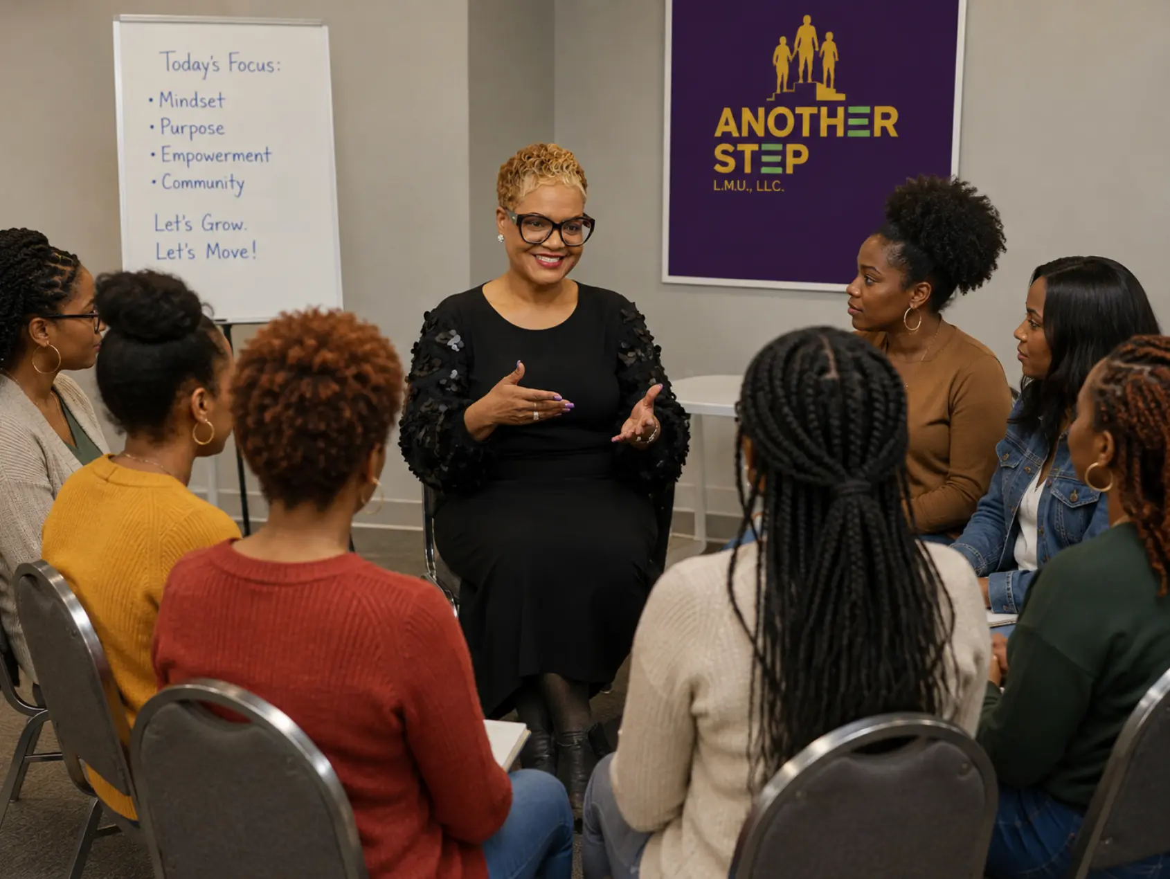 Dr. Mason-Underdue leading a group session